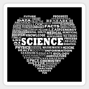 Heart Science Word Cloud in White Sticker